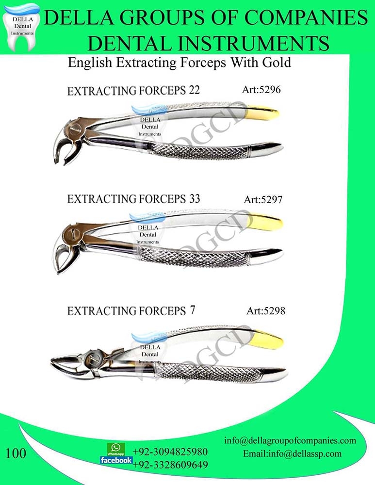 English Extracting Forceps with Gold